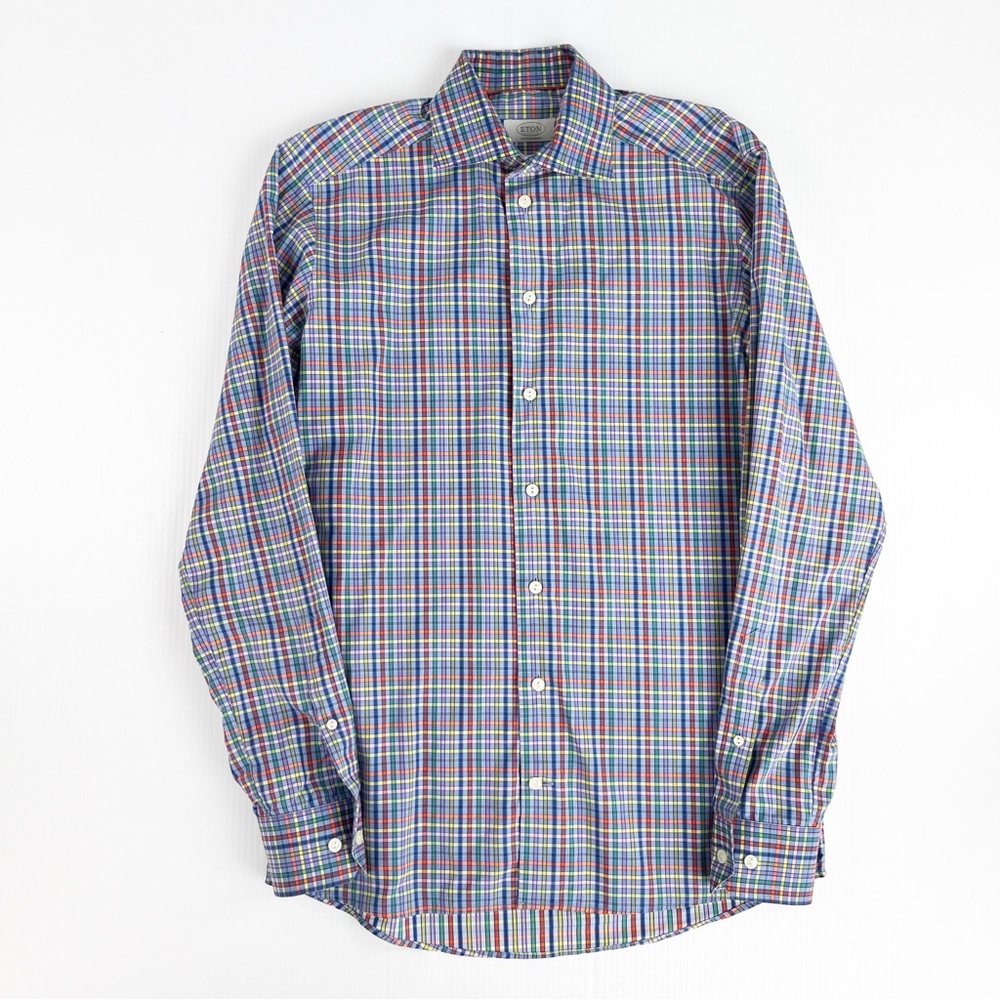 Eton Contemporary Striped Long Sleeve Button Dress Shirt Top